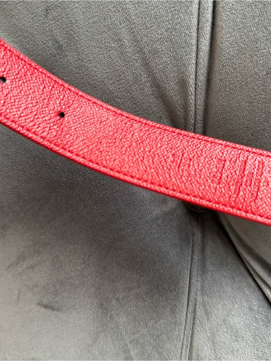 Louis Vuitton Brown Red Monogram Belt reversible Gold LV Buckle size main image 6